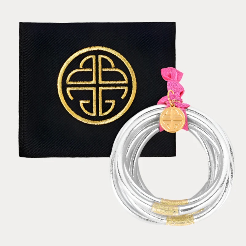 Budha Girl - SILVER ALL WEATHER BANGLES (SET OF 3) - SERENITY PRAYER